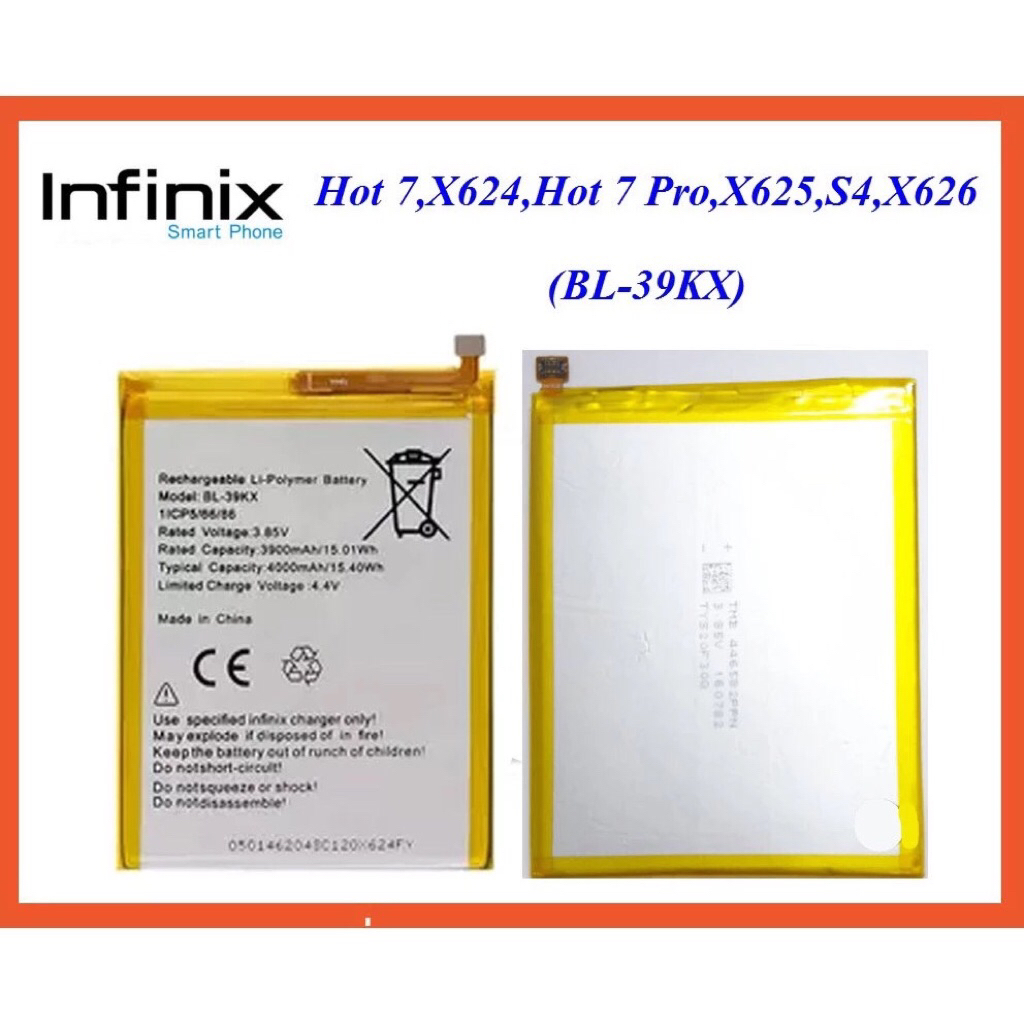 แบตเตอรี่ infinix Hot 7,X624,Hot 7 Pro,X625,S4,X626(BL-39KX)