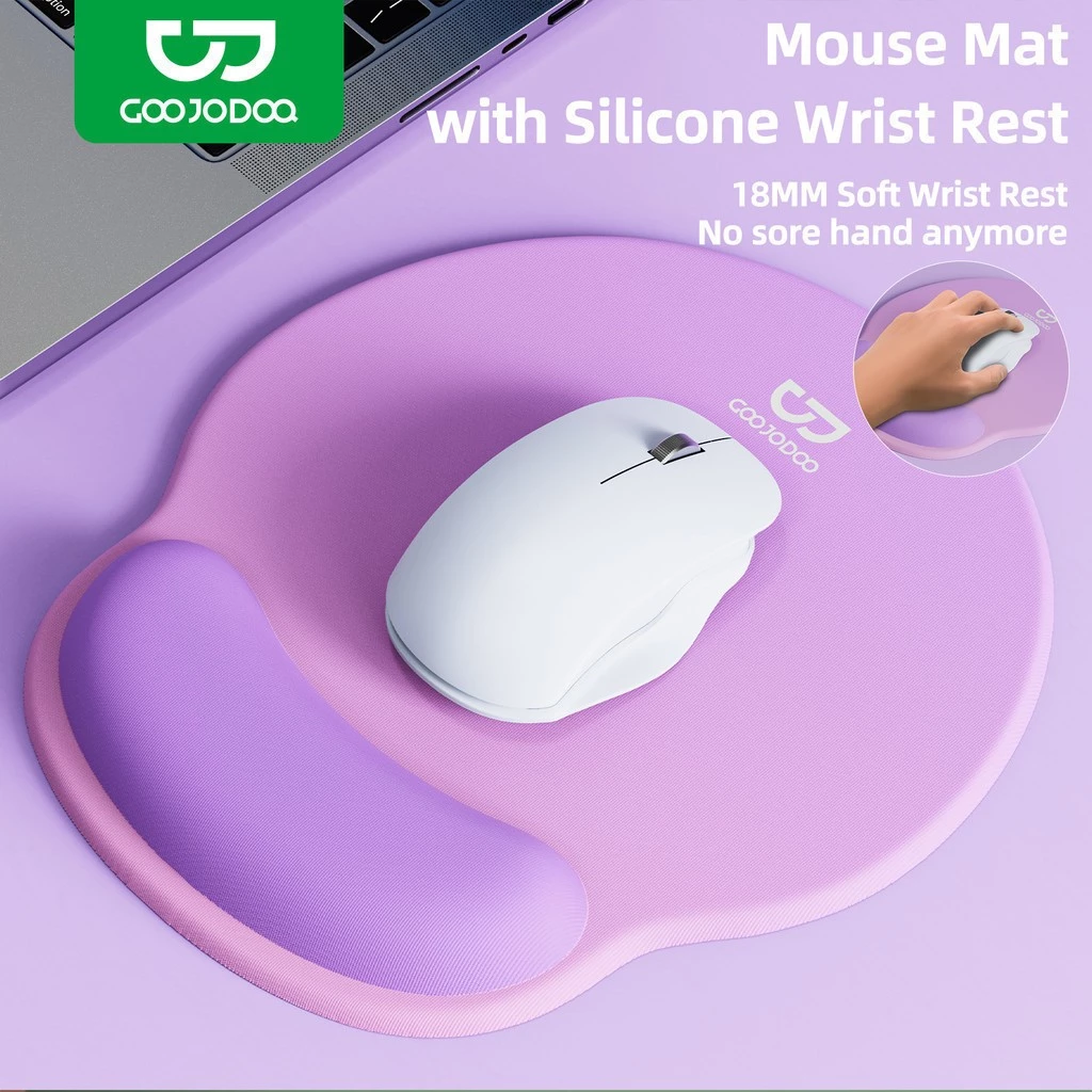 GOOJODOQ Ergonomic Mouse Pad with 14mm Wrist Rest & Anti-Slip Base Comfortable Durable & Easy to Clean