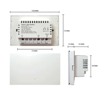สวิตช์ไฟ wifi แบบปุ่มกด 2 in 1 Tuya Smart Switch รุ่น M26D สีขาว (N/Capa)