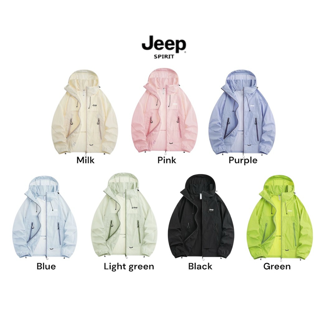 Jeep Spirit〰️เสื้อคลุมกันแดด+ใส่แล้วเย็นกัน UV 99% ☀️❄️ เบา แห้งไว ใส่สบาย สีน่ารักก (แจ้งไซส์เสื้อทาง แชท)