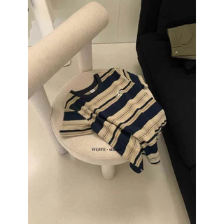 📍พร้อมส่ง📍3796💌เสื้อคอกลมแขนสั้นลายริ้ว เนื้อผ้าดี ทรงใส่สบาย TAG:WG.WE 🇰🇷
