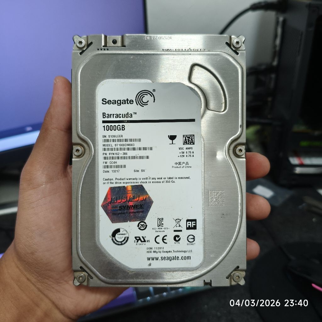 ฮาร์ดดิสก์มือสอง(hdd) seagate 1 tb sata 3