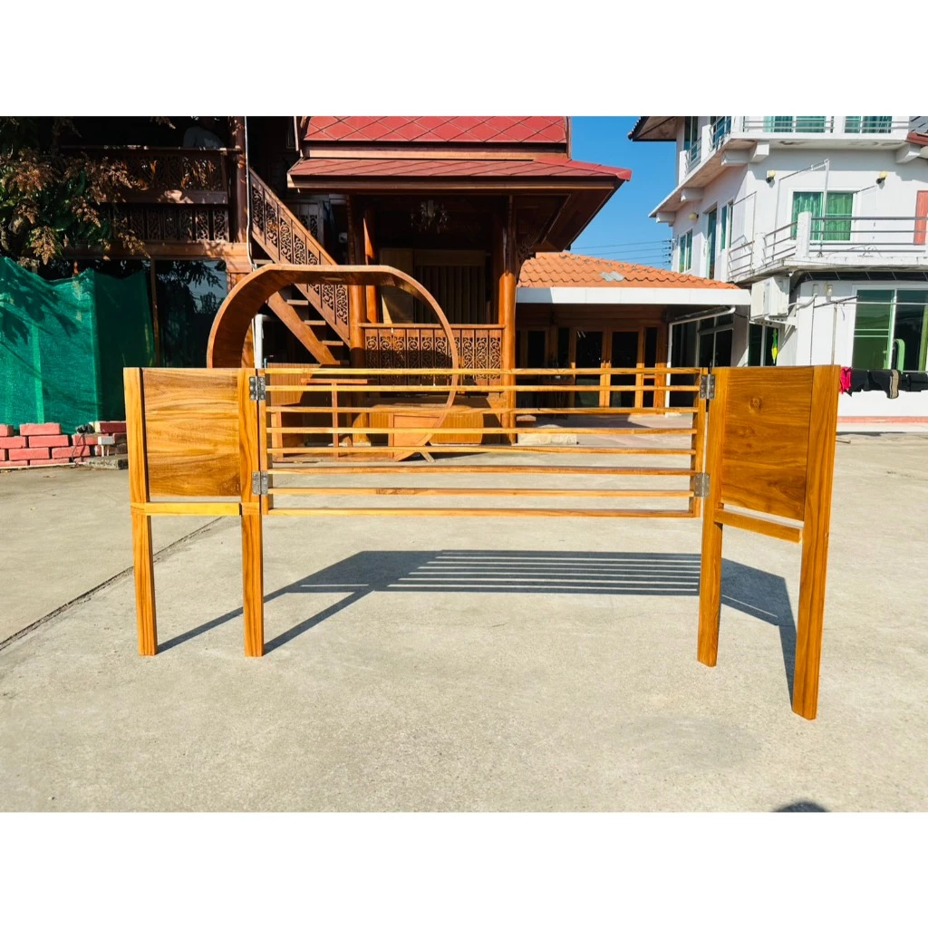 ที่ครอบคอมเพลสเซอร์แอร์ไม้สักแบบพับได้ ขนาด 40x120x80 cm รุ่น TE-181 thumbnail 6