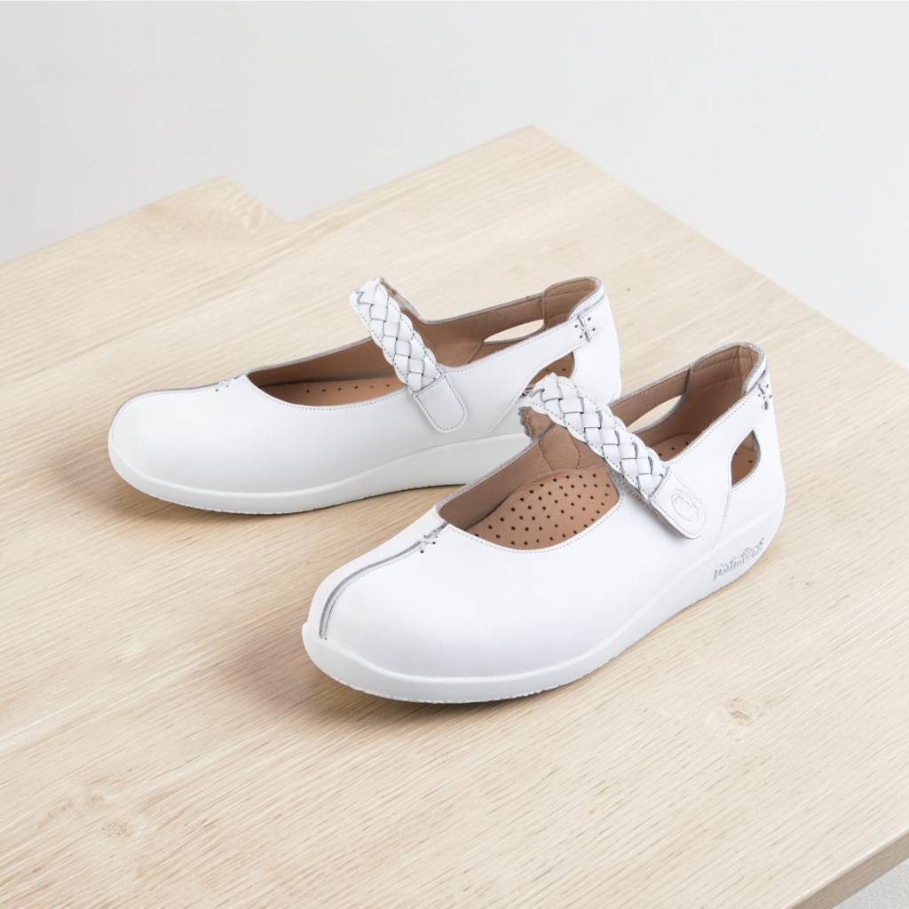 Dortmuend Chic Mary Jane JS851 002-000 White รองเท้าทรงแมรี่เจน