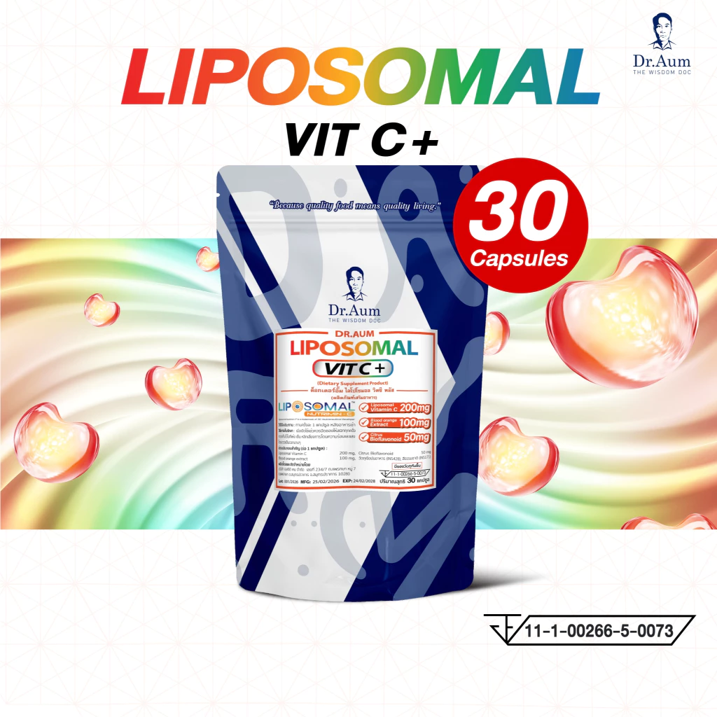 Dr.Aum Liposomal Vit C + Italian Orange Extract 30 capsules ด็อกเตอร์อั้ม ไลโปโซมอล วิตามินซีและสารสกัดส้มอิตาลี 30 แคป thumbnail 3