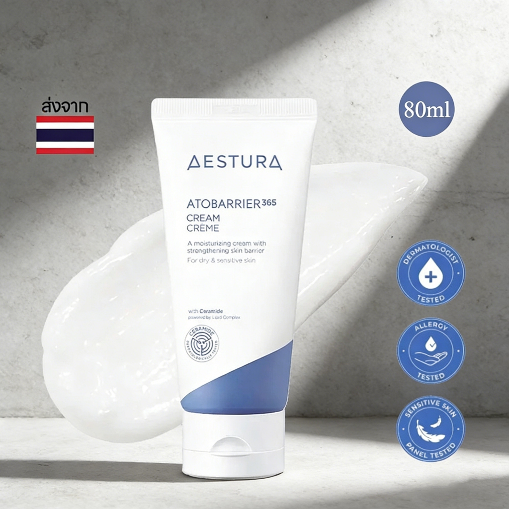 AESTURA Atobarrier365 Cream 80ml ครีมบำรุงผิวแห้งแพ้ง่าย ปกป้องผิวให้ชุ่มชื้นยาวนาน