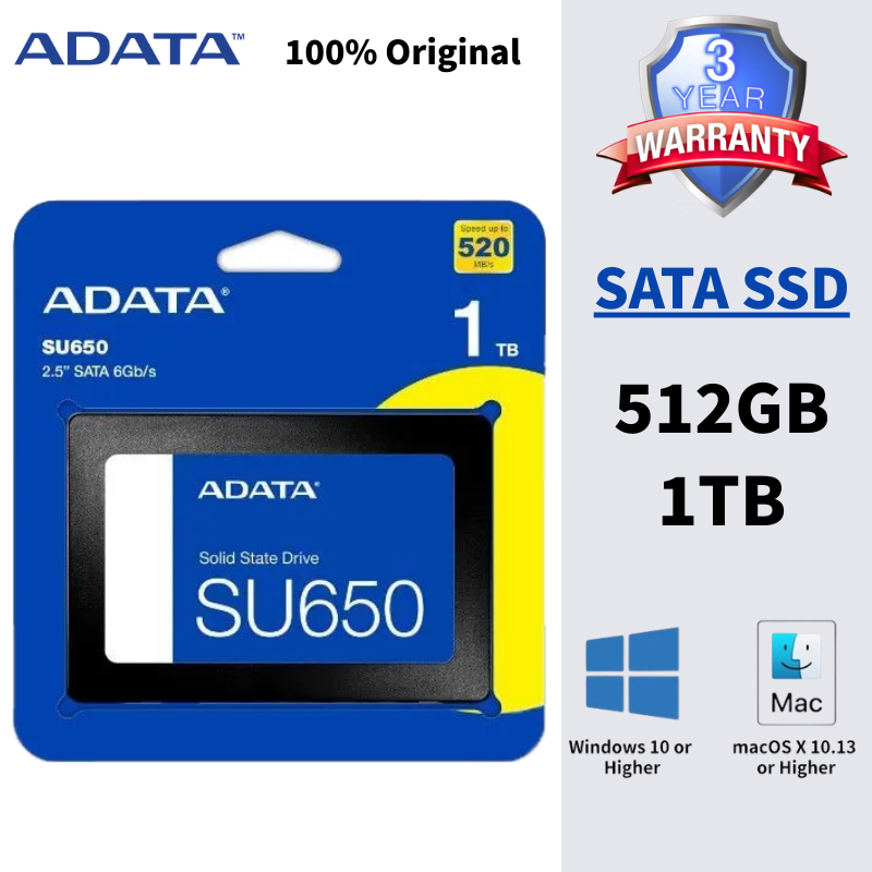 ความเร็วสูง SU650 SSD Internal hard drive 256GB 512GB 1TB SATA3 2.5'' Solid state drives 6.0Gb/s