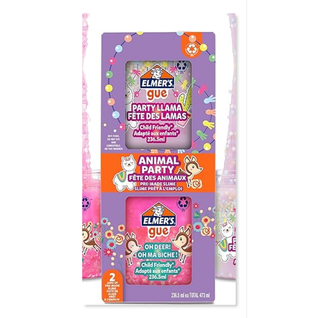 พร้อมส่ง ELMER'S GUE Pre Made Slime | Animal Party เซตสไลม์