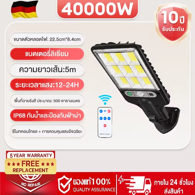 🔥แถมรีโมท🔥 รับประกัน 30ปี ไฟโซล่าเซล ไฟสปอร์ตไลท์ LEDใช้พลังานแสงอาทิตย์ ปรับมุมส่องได้ 180 องศา สว่างจ้า IP67 กันน้ำกลา