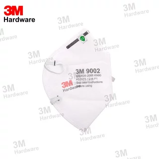 3M 9002 (แพ็ค 2 ชิ้น) หน้ากากป้องกันฝุ่น ละออง กรองอนุภาคN95 แบบพับได้ สายคาดศีรษะ