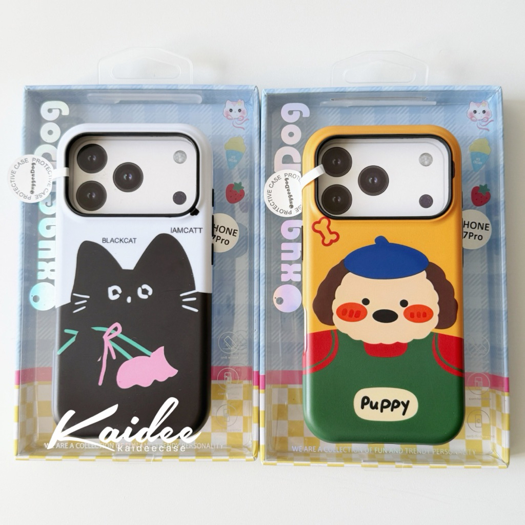 kaidee-Case Magnetic OXYGENDOG ลายการ์ตูนมินิมอล เคสสองชั้นขอบนิ่มหลังแข็งสำหรับรุ่นiPhone13-17ProMax