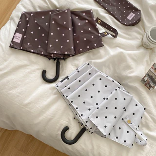 ✨NEW✨ Polka dot ร่มพับคล้องมือ กันแดด กันฝน UPF50+ ร่มลายจุดน่ารัก