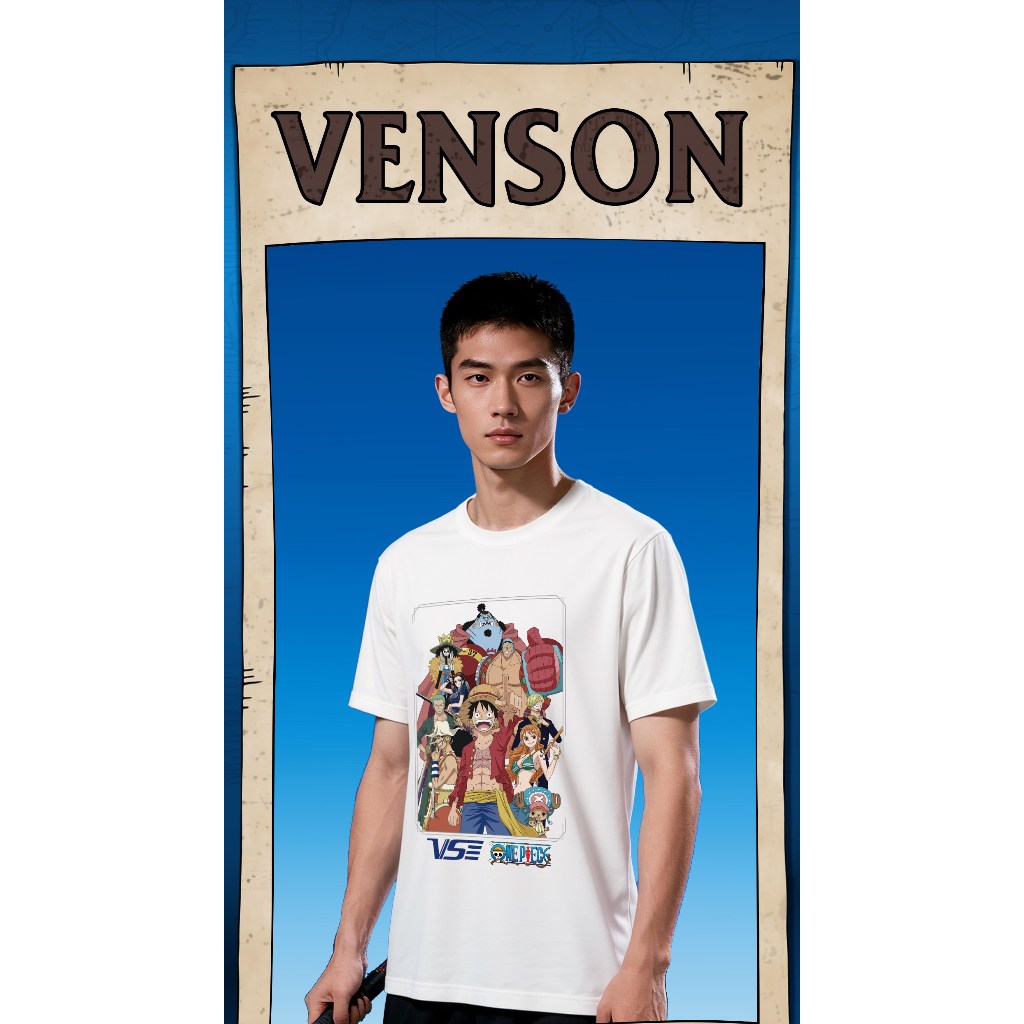 🔥ลิขสิทธิ์แท้ ONE PIECE🔥🏴‍☠️👕 VS x ONE PIECE รุ่น VT-4HSA005-1 เสื้อใส่เที่ยวก็เท่ ใส่ตีแบดก็ได้!
