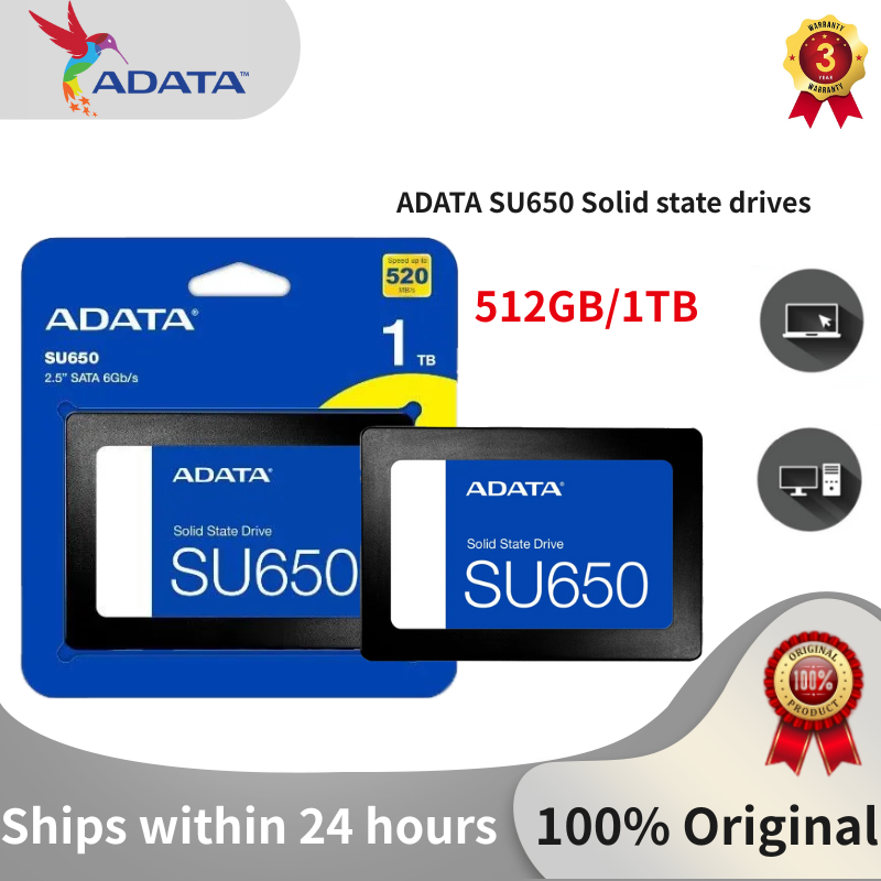 512GB 1TB Internal hard drive SATA3 ADATA SU650 SSD 2.5''Solid state drives 6.0Gb/s