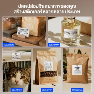 Clabel 221B/230B/320B/S1 สติกเกอร์ฉลากสติกเกอร์เสื้อผ้ากันน้ำ สติกเกอร์ฉลากอาหาร กระดาษ สติกเกอร์ชื่อฉลาก