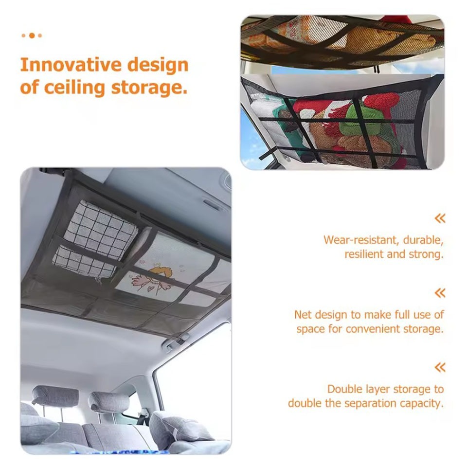 ตาข่ายเก็บของติดเพดานรถยนต์ (Car Ceiling Storage Net) ช่วยเพิ่มพื้นที่ภายในรถ และ เป็นระเบียบ ราคา ถูกที่สุด ดีลบีเคเค แกลเลอรีภาพที่ 5