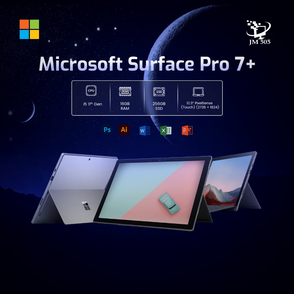 [2nd Hand] Microsoft Surface Pro 7+ (Model 1960) — Core i5‑11th Gen / 16GB / 256GB SSD / 12.3” Touch