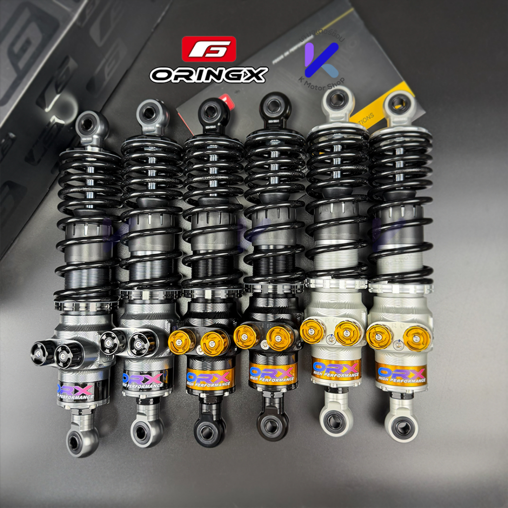 โช๊ค ORINGX แท้ ตรงรุ่นเวฟ Wave ปรับความสูง 310-320mmได้ สามารถปรับรีบาว และ คอมเพรสชั่น