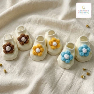[พร้อมส่ง]ถุงเท้าเด็กอ่อนน่ารัก รุ่นDaisy love ถุงเท้าข้อสั้น