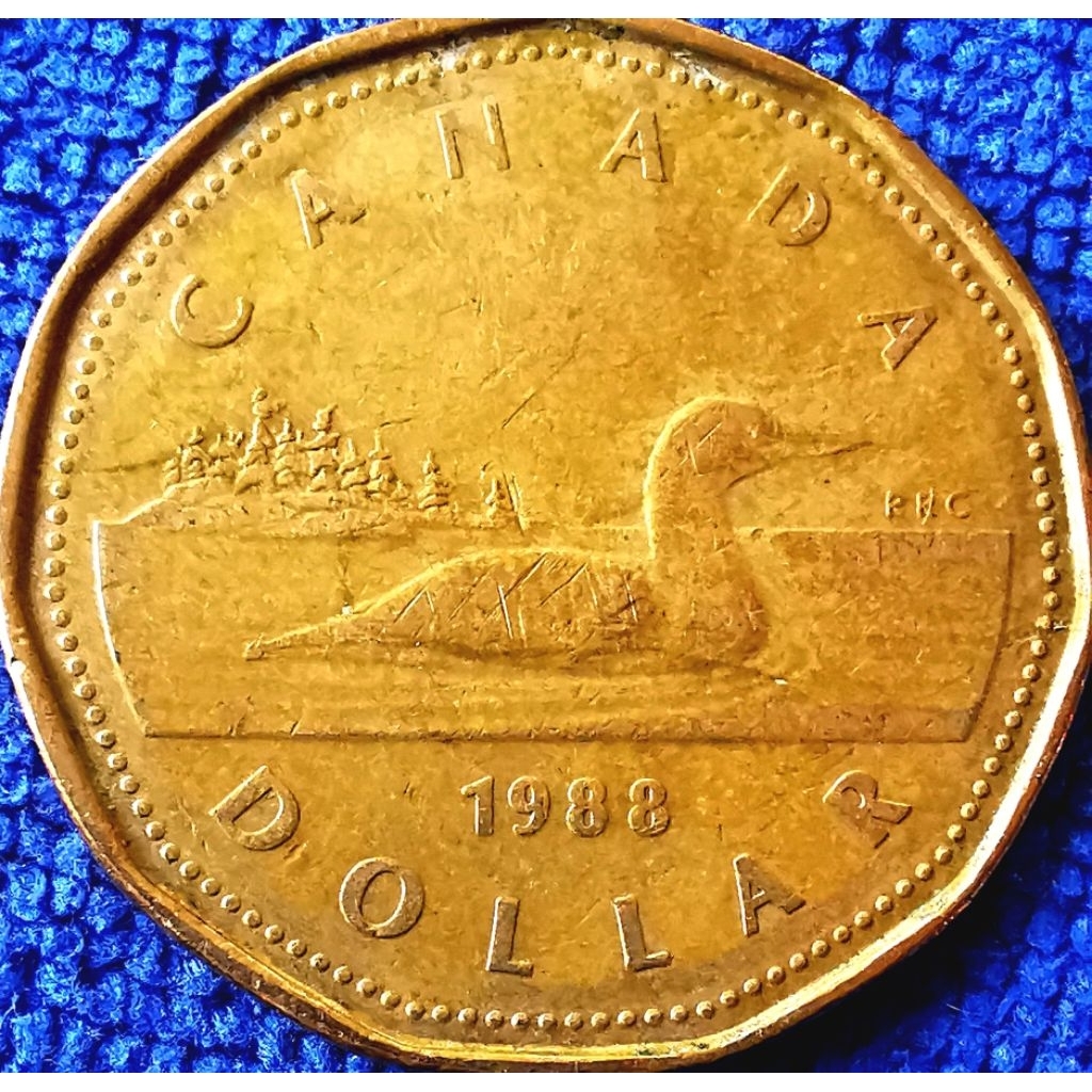 เหรียญ​แคนาดา​ Canada, 1 Dollar,(2nd portrait), ใช้แล้ว, #​0719