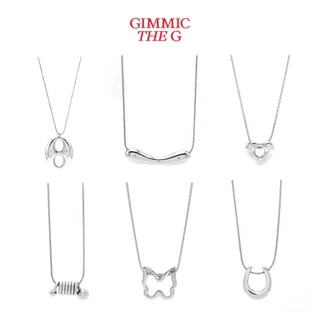✨GIMMIC THE G สร้อยคอสแตนเลสเงิน มีจี้ 6 แบบให้เลือก ลายน่ารักมาก🎀 🌼