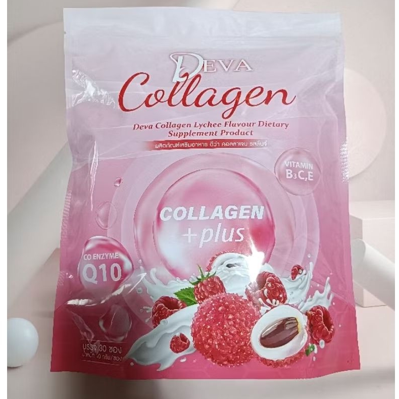 Deva Collagen Deva collagen Lychee Flavour Dietary Supplement Product ผลิตภัณฑ์ ดีว่า คอลลาเจน รสลิ้