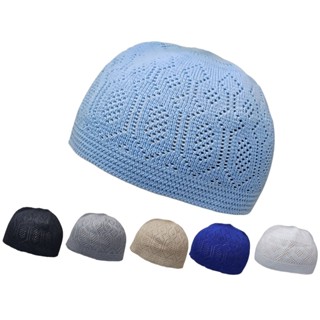 หมวกถักใส่ละหมาดสำหรับมุสลิมชาย amn-250C Beanie อิสลามคุณภาพ…