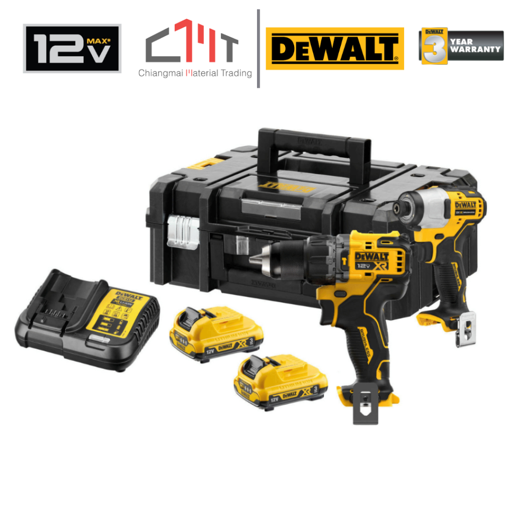 DEWALT ชุดสว่านกระแทก+ไขควงกระแทก 12V MAX No.DCK2111L2T-B1
