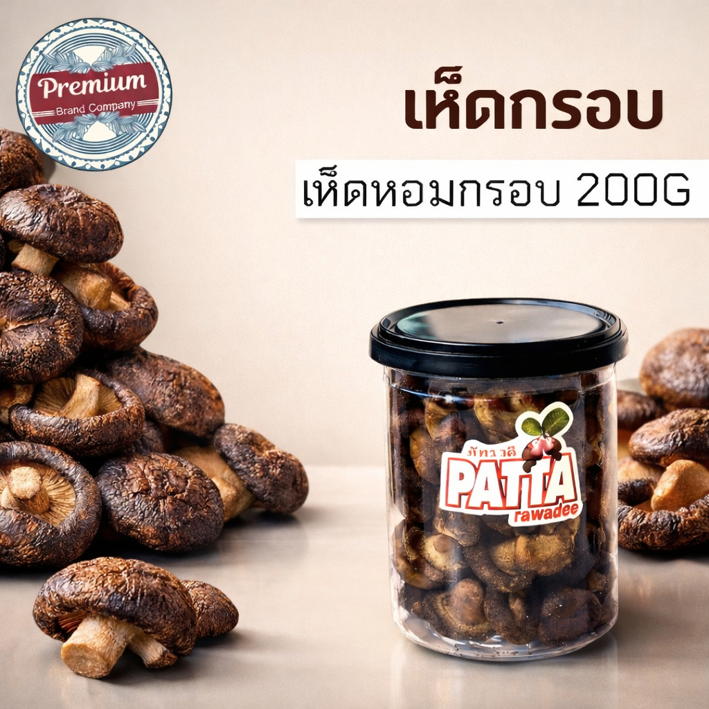 เห็ดหอมกรอบ 180g/กป. กรอบ อร่อย ทอดสูญญากาศ ไม่ปรุงรส เห็ด เห็ดหอม เห็ดหอมกรอบ ผักกรอบ ผักอบกรอบ