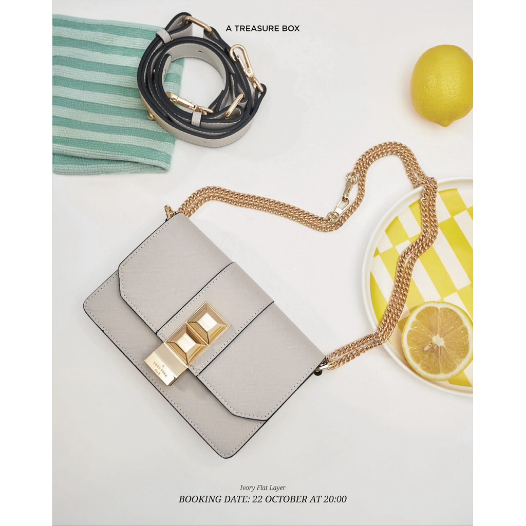 FLAT สายโซ่ พร้อมส่ง ✅ แท้จากShop  โค้ดลด20-30% A TREASURE BOX รุ่นสายโซ่⛓️‍  มือ1 อปก.ครบกล่องแบรนด์ ส่งซ้อนกล่องทุกใบ✅