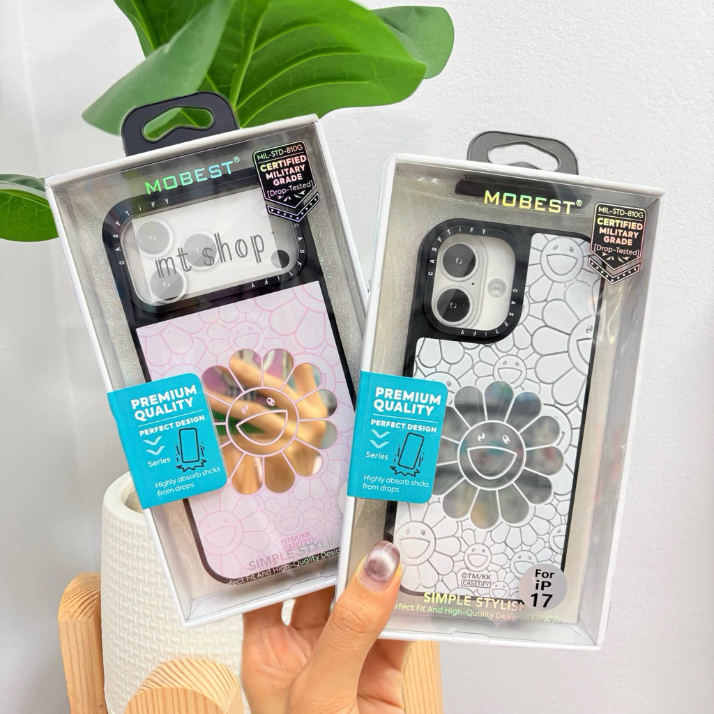 Case พิมพ์ลายดอกไม้ สำหรับไอโฟน 13/14 15 15ProMax 16ProMax 17 17Pro 17ProMax
