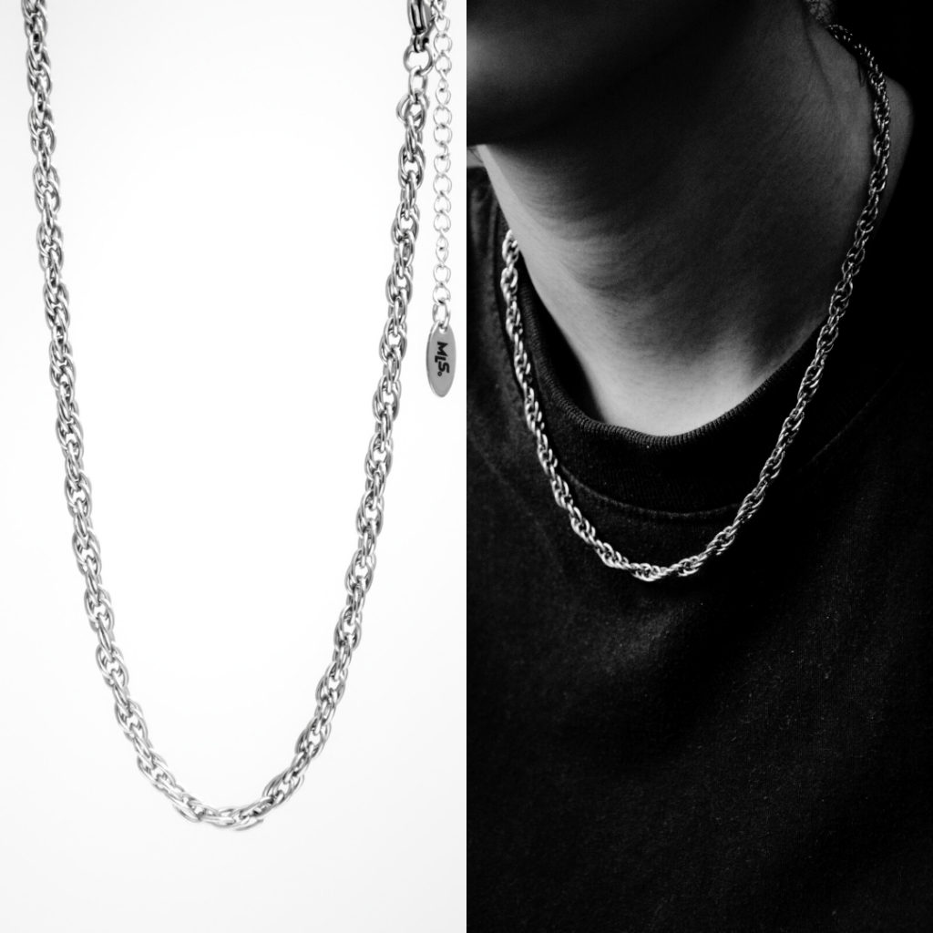MLS | Twist สร้อยคอสแตนเลส ลายโซ่บิดเกลียว ปรับสายได้
