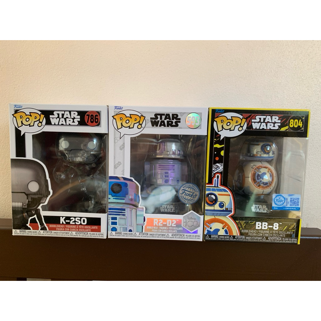 Funko Pop R2D2, BB8, K-2S0