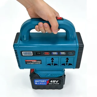 Makita อินเวอร์เตอร์ คลื่นไซน์บริสุทธิ์ เครื่องแปลงไฟUSB อินเวอร์เตอร์เพียวซายเวฟ หม้อแปลงไฟ 21V to 220V inverter socket