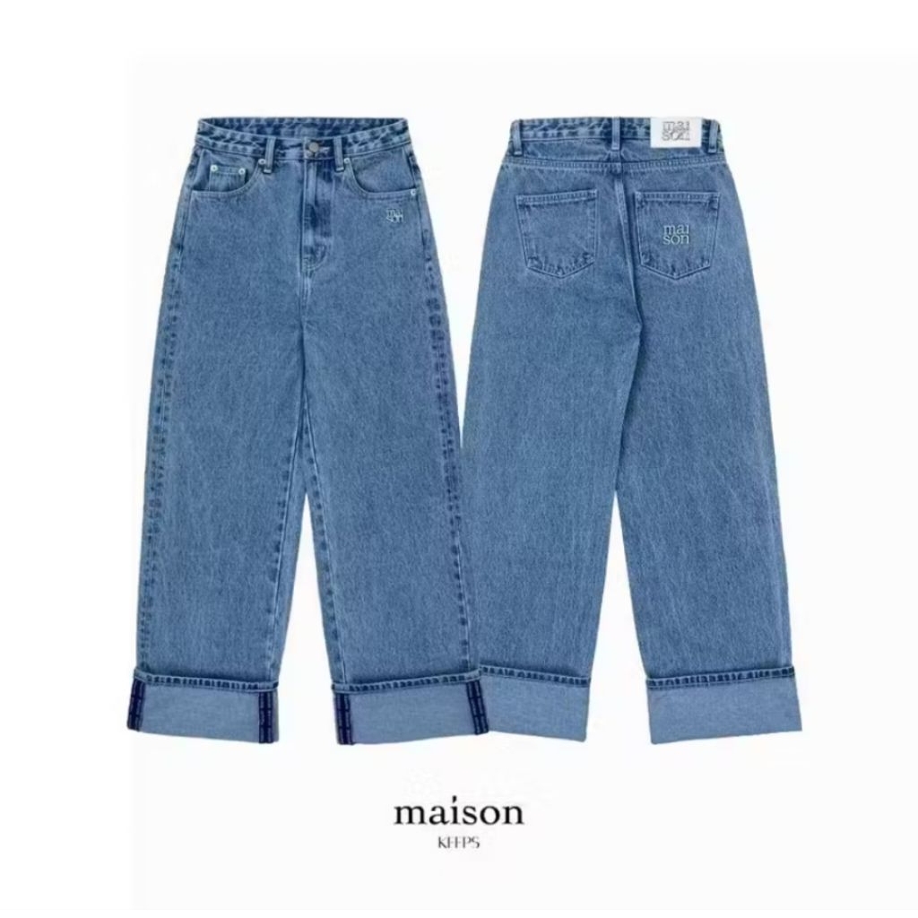 มือ 1 Maison keeps pluto jeans สี light blueไซส์ s💯