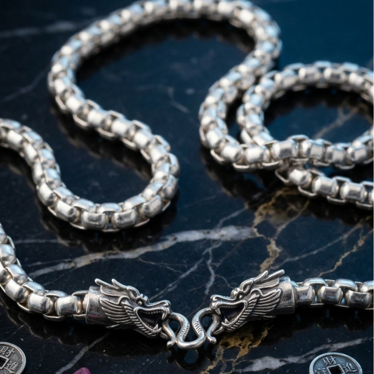 สร้อยคอมังกร "จักรพรรดิแห่งมหาอำนาจ" (Sterling Silver 925)