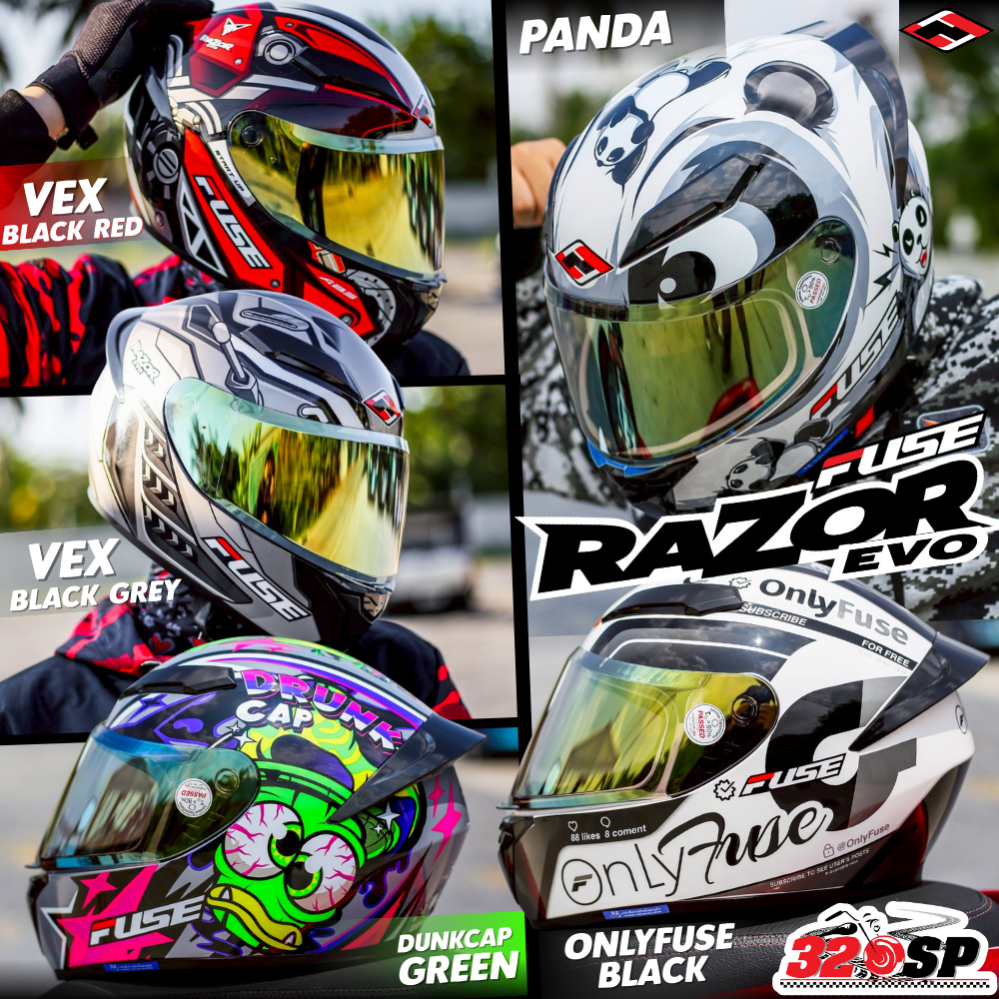 หมวกกันน็อค FUSE รุ่น RAZOR EVO ปี 2026 ส่งไว!! 320SP
