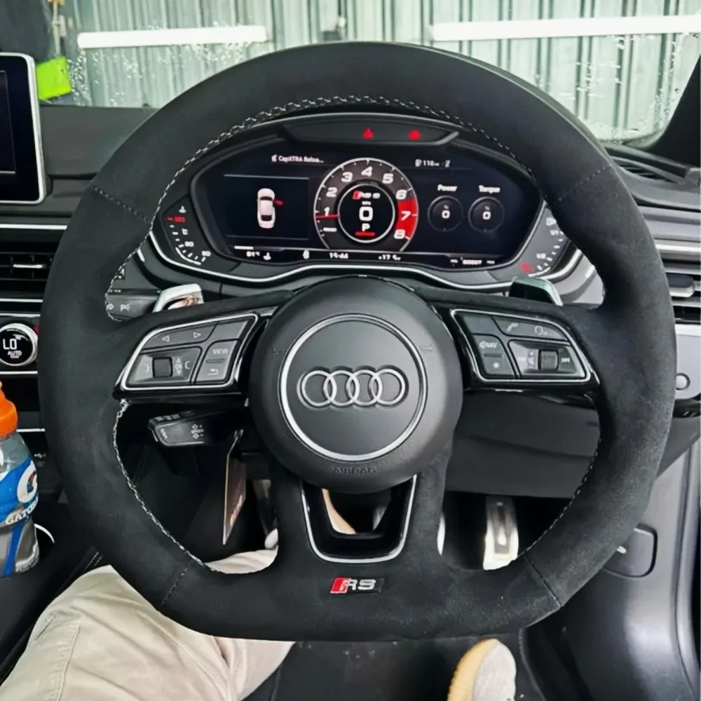 Customization Hand Sewing suede Leather Car Steering Wheel Cover For Audi A1 8X A3 8V S3 A4 B9 S4 A5
