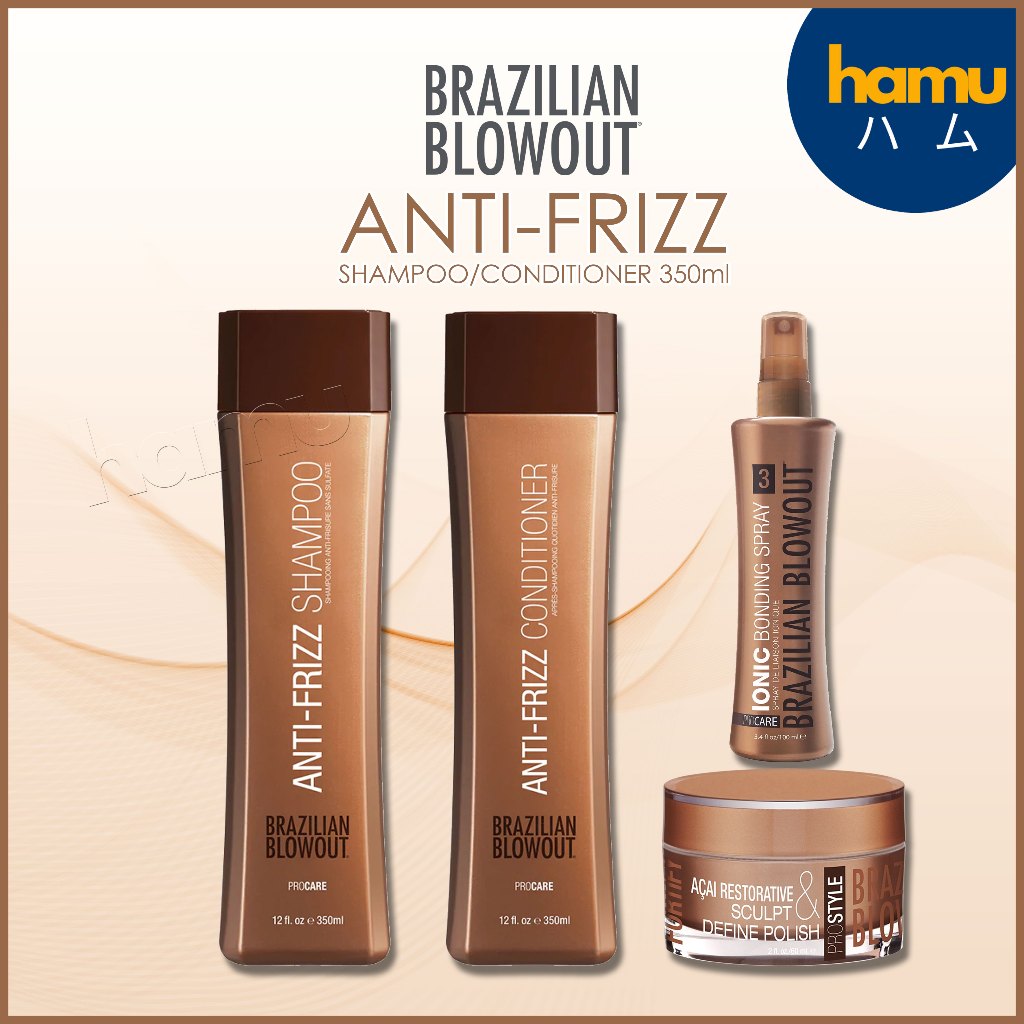 Brazilian Blowout Anti frizz Shampoo/Conditioner 350 ml​. บราซิเลี่ยน เซ็ตคู่ดูแลผมปราศจากสารซัลเฟต