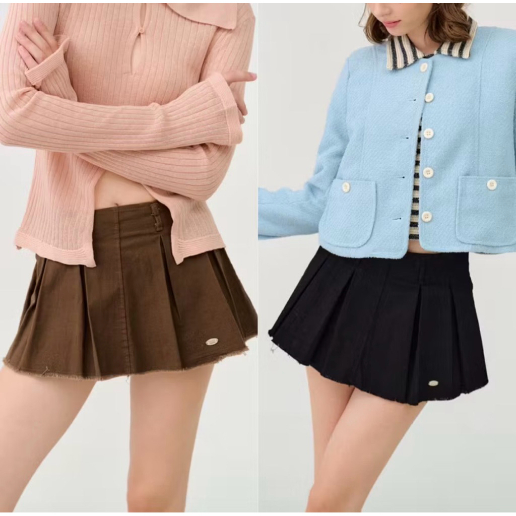 umore.made ส่งต่อ  กระโปรงเอวต่ำ สีดำ , สีน้ำตาล
