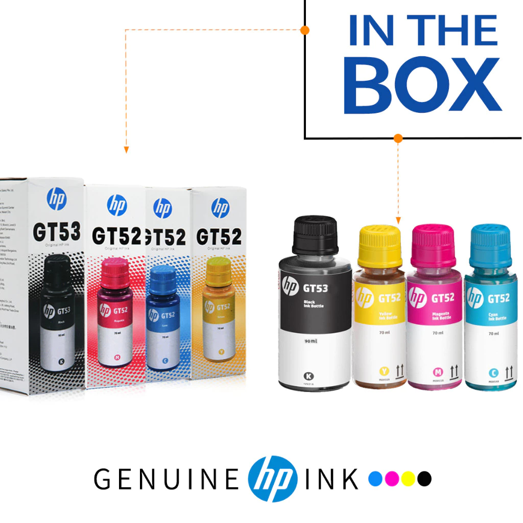 (แท้) หมึกเติมเครื่องปริ้น（มีกล่องอย） HP INK GT52 / GT53 FOR SmartTank 500/615 Ink Tank 115,315/415