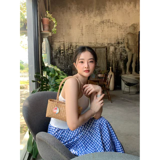 กระเป๋าสานพลาสติกงาน 𝐇𝐚𝐧𝐝𝐦𝐚𝐝𝐞 𝟏𝟎𝟎% 👜รุ่นมินิ🤏🏻
