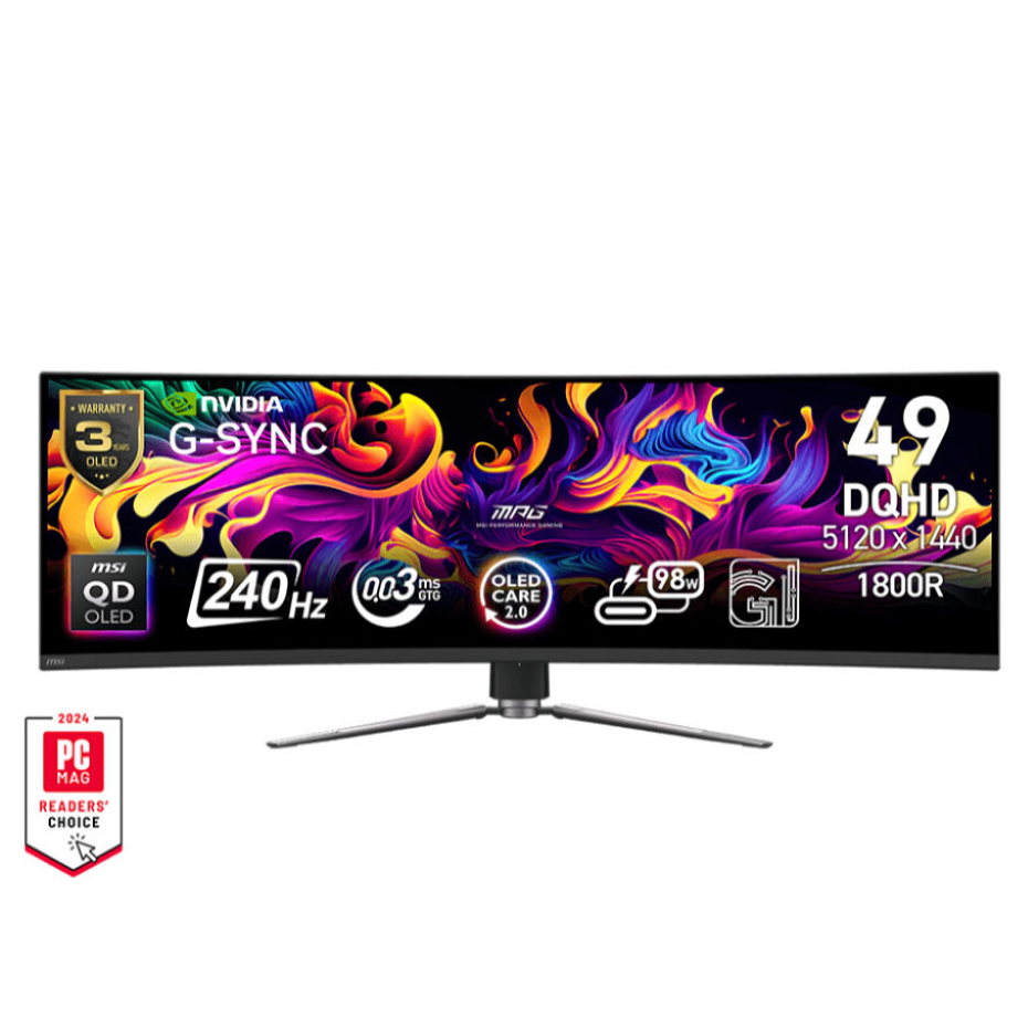 MSI OLED 49" MPG 491CQPX QD-OLED DQHD 240Hz G-SYNC CURVED