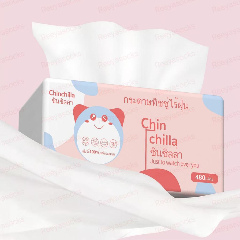 Chinchilla สุดคุ้ม🎉1ลัง72ห่อ🎉กระดาษทิชชู่ หนา5ชั้น 480แผ่น ขนาด:175*150 ทิชชู่พาพา แช็คหน้า รูปที่ 6