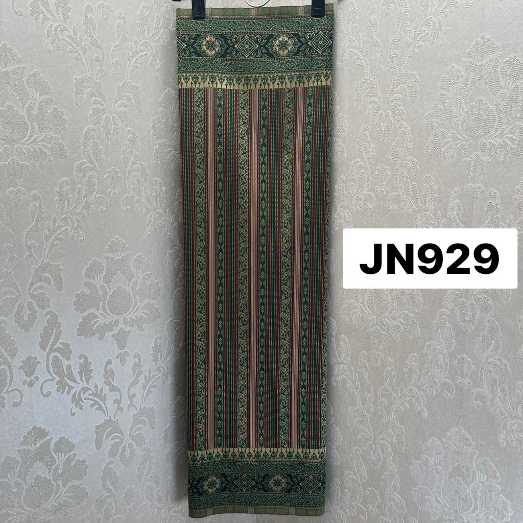 JN929 ผ้าฝ้าย ทอลาย บุพเพสันนิวาส หน้านาง สีเขียว ขนาด 2 หลา
