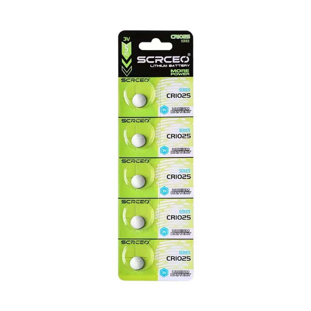 ถ่านรีโมทSCRCEO CR1025 Lithium 3V แพค5ก้อน