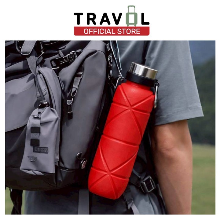 TRAVOL ขวดน้ำซิลิโคน 700ml เหมาะเดินทาง ออกกำลังกาย พกพาง่าย พับเก็บได้ TRV013 Z5