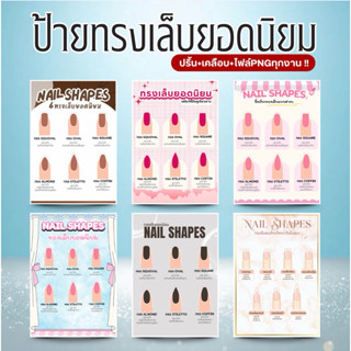 ป้ายแนะนำทรงเล็บ ปริ้น+เคลือบพลาสติก+รูปPNG ขนาดA4,A5(ไม่มีก…