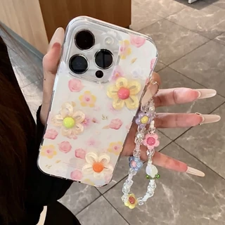 POPPA🔥 เคสไอโฟน17สำหรับ iPhone 15 13 11 air 17 16 14 12 Pro Max 15Plus 16Plus 14Plusประกายดาวดอกไม้กำไลข้อมือใหม่ ปก อ่