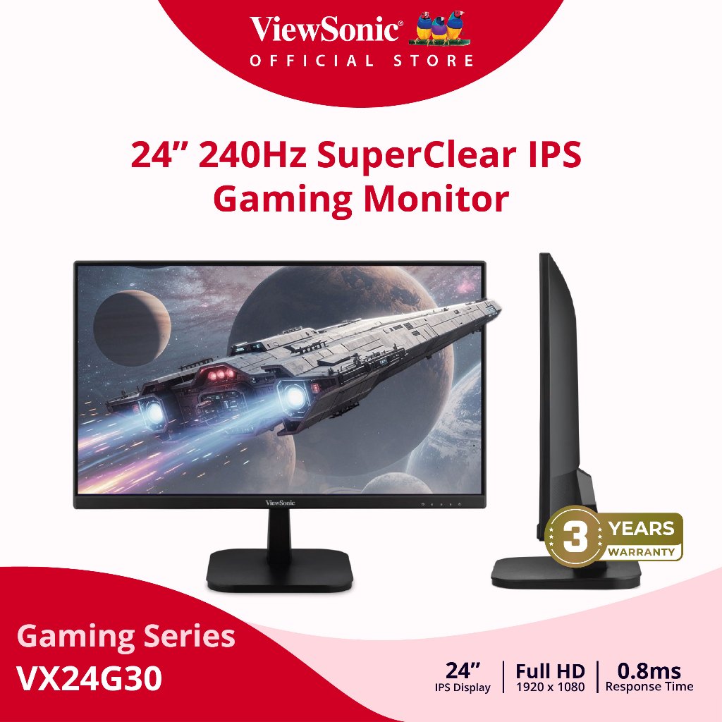 ViewSonic Gaming Monitor VX24G30 / 24"/ IPS / 240 Hz / 0.8 ms (จอมอนิเตอร์)